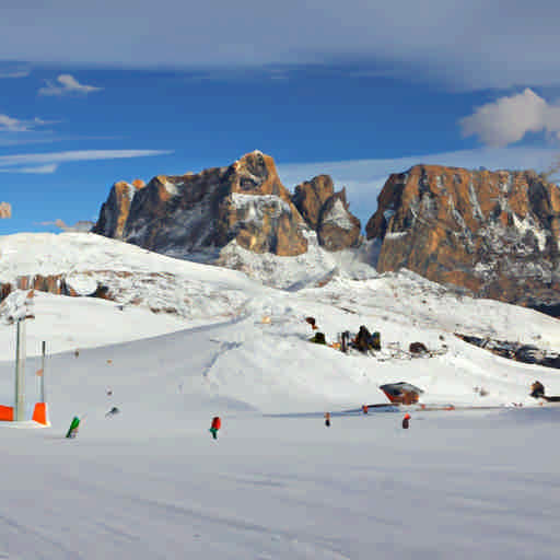 Skiing in Alpe di Siusi, Italy