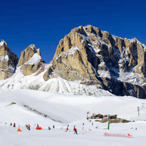 Skiing in Val di Fassa, Italy